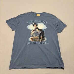 The‎ Mountain T Shirts Size 2XL XXL Blue Funny Cowboy Graphic Y2K Western